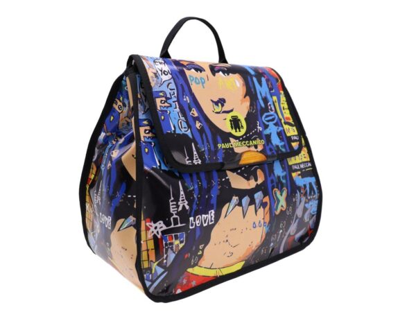 WOMAN'S BACKPACK "POP" STYLE. PULP MODEL MADE OF LORRY TARPAULIN. - Limited Edition Paul Meccanico