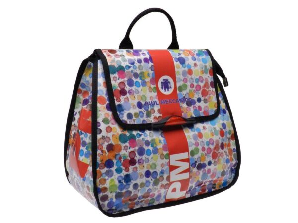 WOMAN'S BACKPACK WATERCOLOR FANTASY. PULP MODEL MADE OF LORRY TARPAULIN. - Limited Edition Paul Meccanico