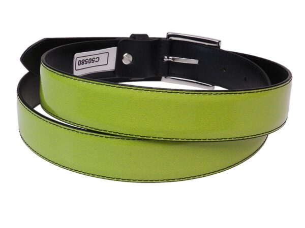WOMAN'S BELT BLACK AND FLUORESCENT GREEN COLOURS MADE OF LORRY TARPAULIN - Unique Pieces Paul Meccanico