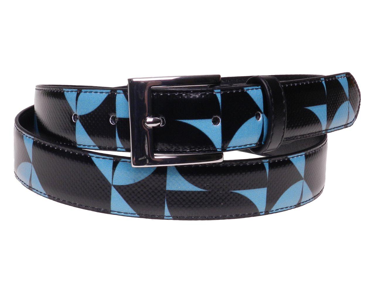 WOMAN'S BELT BLACK AND GREEN COLOURS GEOMETRIC FANTASY MADE OF LORRY TARPAULIN. - Paul Meccanico