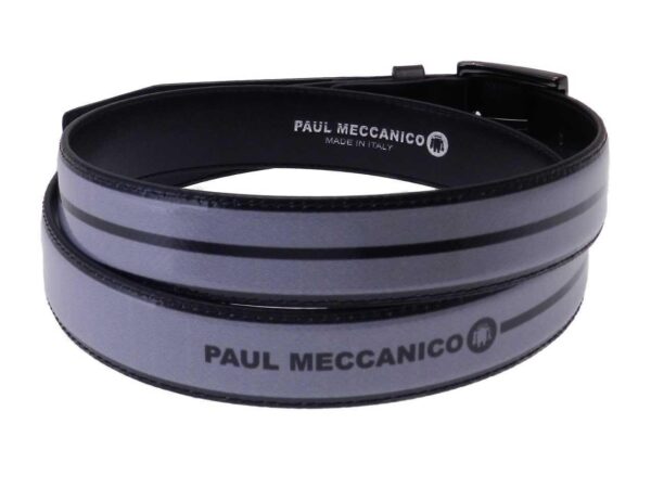 WOMAN'S BELT BLACK AND GREY COLOURS MADE OF LORRY TARPAULIN. - Paul Meccanico