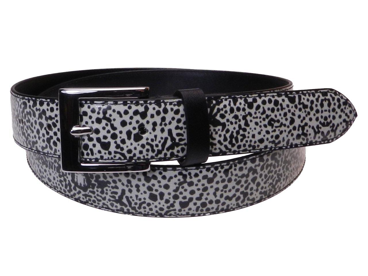 WOMAN'S BELT BLACK AND OFF WHITE COLOURS ANIMALIER FANTASY MADE OF LORRY TARPAULIN - Paul Meccanico