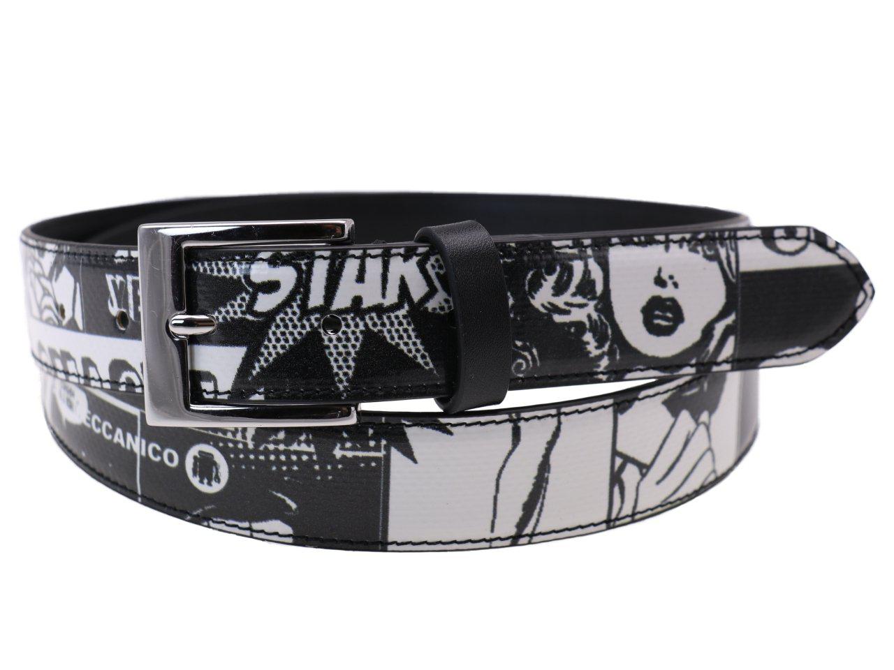 WOMAN'S BELT BLACK AND WHITE COLOURS CARTOON STYLE MADE OF LORRY TARPAULIN - Unique Pieces Paul Meccanico
