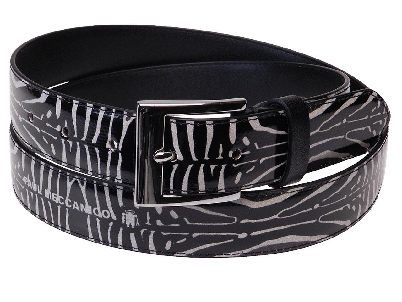WOMAN'S BELT BLACK AND WHITE COLOURS ETHNIC FANTASY MADE OF LORRY TARPAULIN - Paul Meccanico