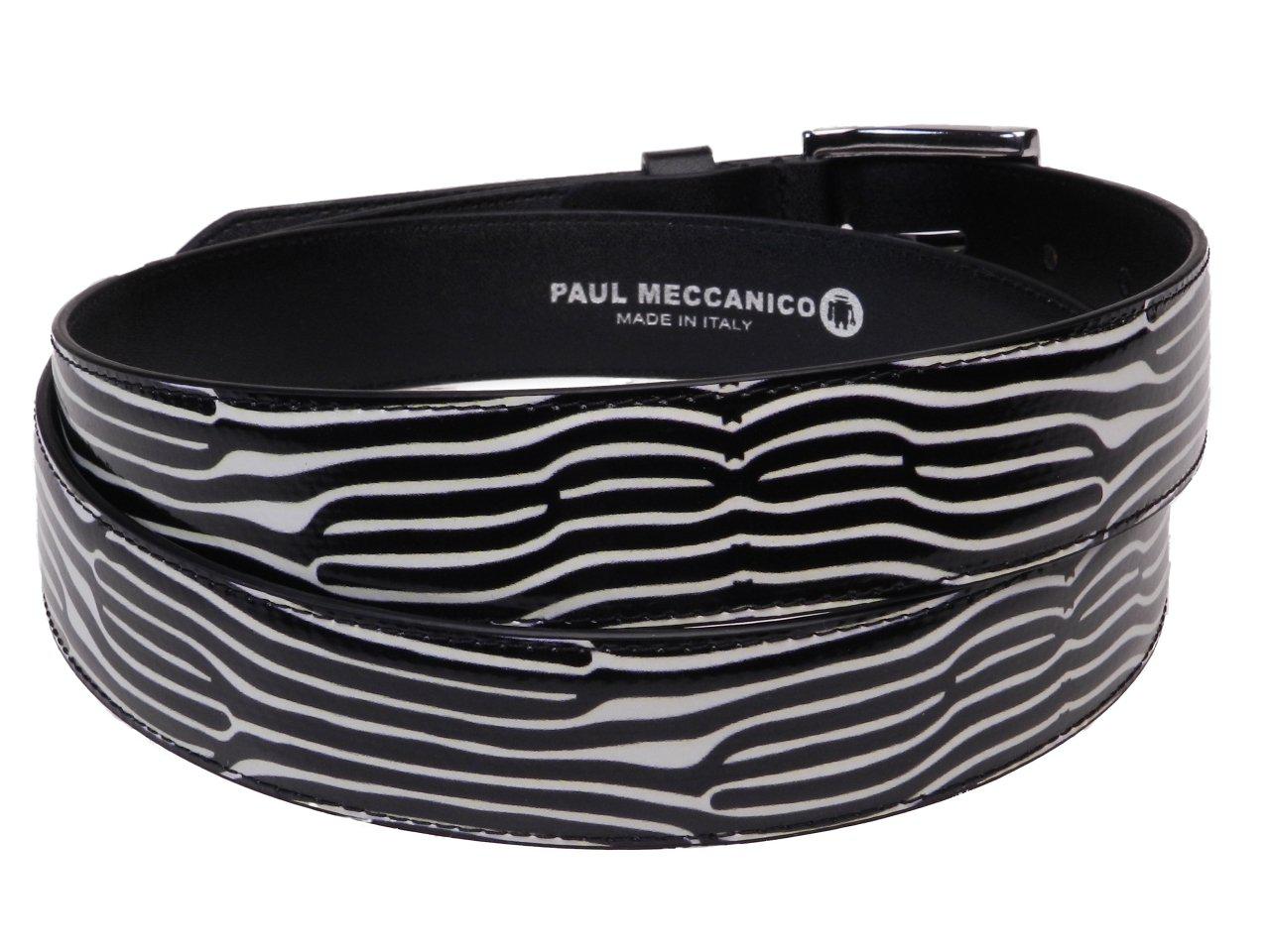 WOMAN'S BELT BLACK AND WHITE COLOURS ETHNIC FANTASY MADE OF LORRY TARPAULIN - Unique Pieces Paul Meccanico
