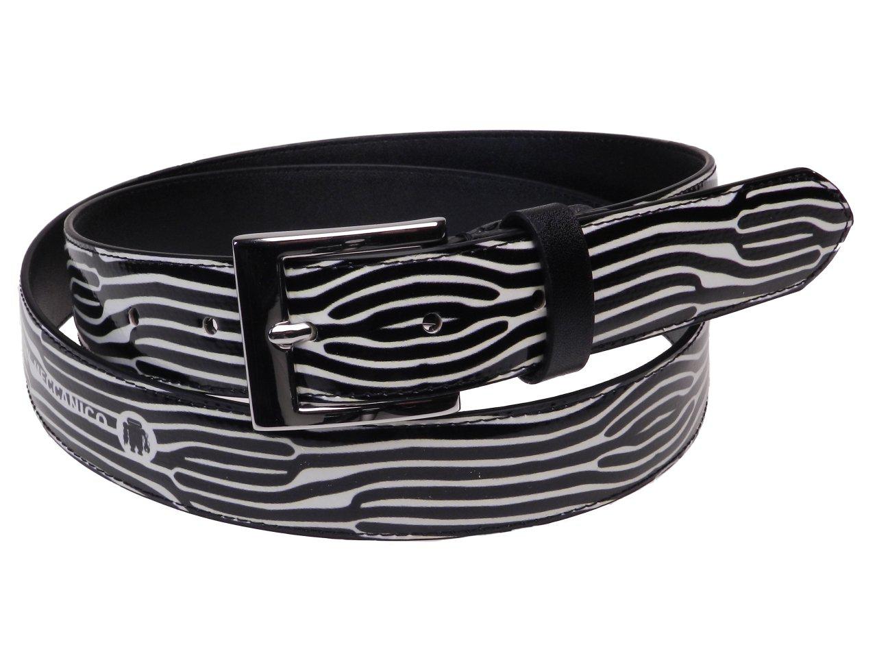WOMAN'S BELT BLACK AND WHITE COLOURS ETHNIC FANTASY MADE OF LORRY TARPAULIN - Unique Pieces Paul Meccanico