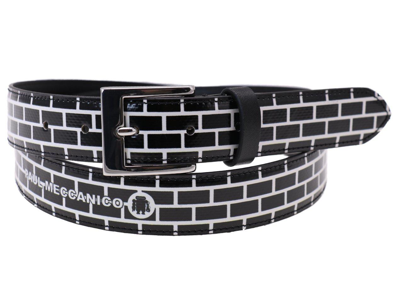 WOMAN'S BELT BLACK AND WHITE COLOURS GEOMETRIC FANTASY MADE OF LORRY TARPAULIN - Unique Pieces Paul Meccanico