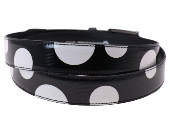 WOMAN'S BELT BLACK AND WHITE COLOURS POIS FANTASY MADE OF LORRY TARPAULIN - Unique Pieces Paul Meccanico