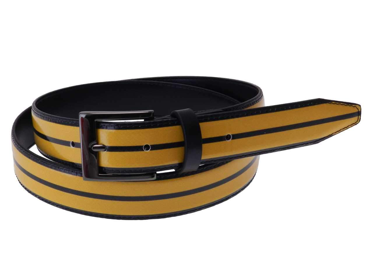 WOMAN'S BELT BLACK AND YELLOW COLOURS MADE OF LORRY TARPAULIN. - Paul Meccanico