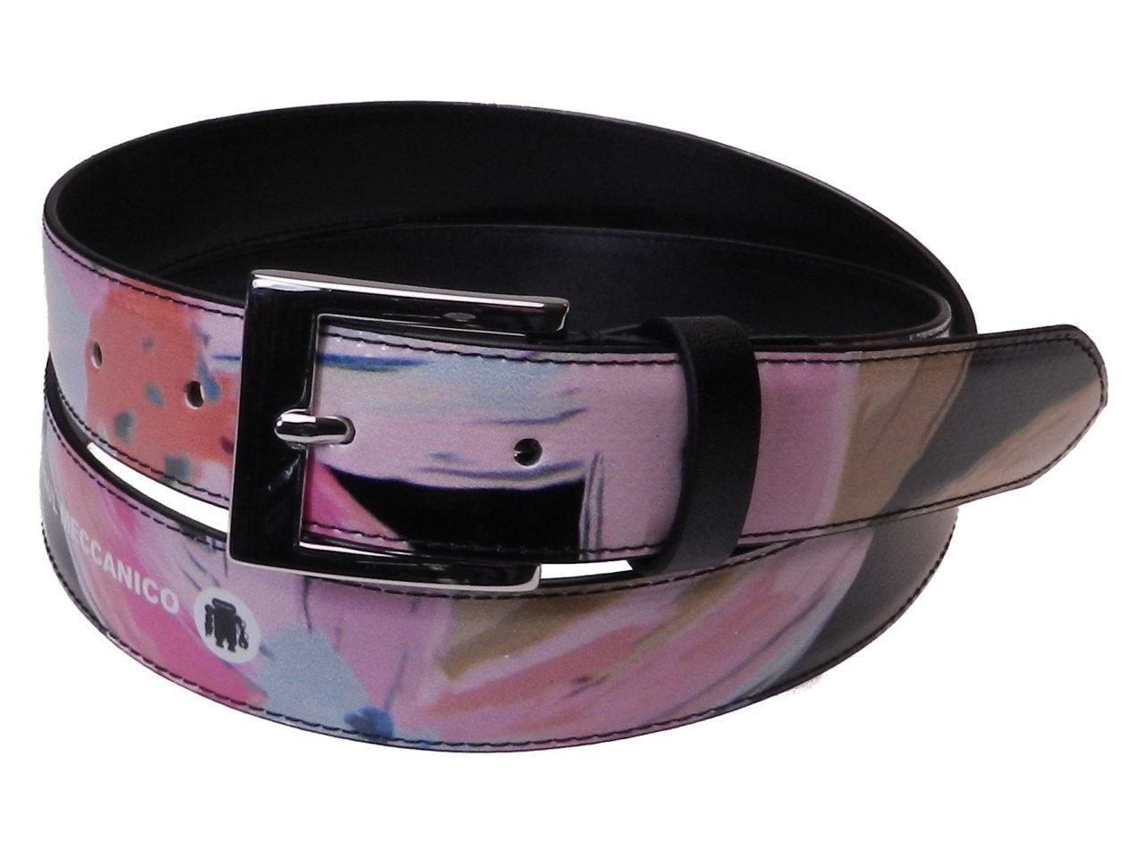 WOMAN'S BELT BLACK COLOUR FLORAL FANTASY SHADED EFFECT MADE OF LORRY TARPAULIN - Unique Pieces Paul Meccanico