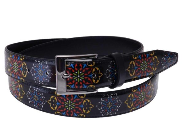 WOMAN'S BELT BLACK COLOUR MANDALA FANTASY. - Paul Meccanico