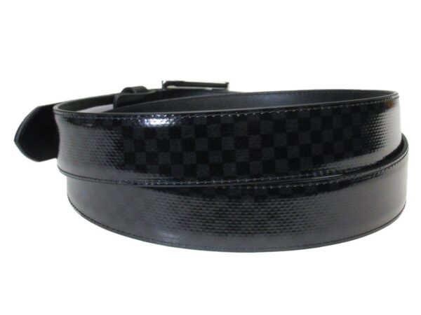 WOMAN'S BELT BLACK, GREY AND GREEN GEOMETRIC FANTASY MADE OF LORRY TARPAULIN - Unique Pieces Paul Meccanico