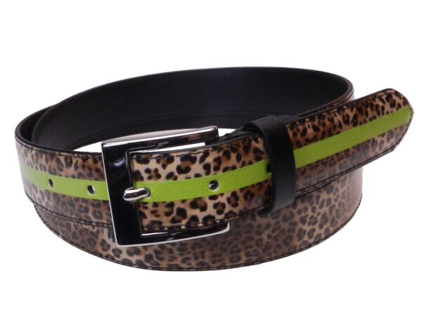 WOMAN'S BELT BROWN AND BEIGE COLOURS ANIMALIER FANTASY MADE OF LORRY TARPAULIN - Unique Pieces Paul Meccanico