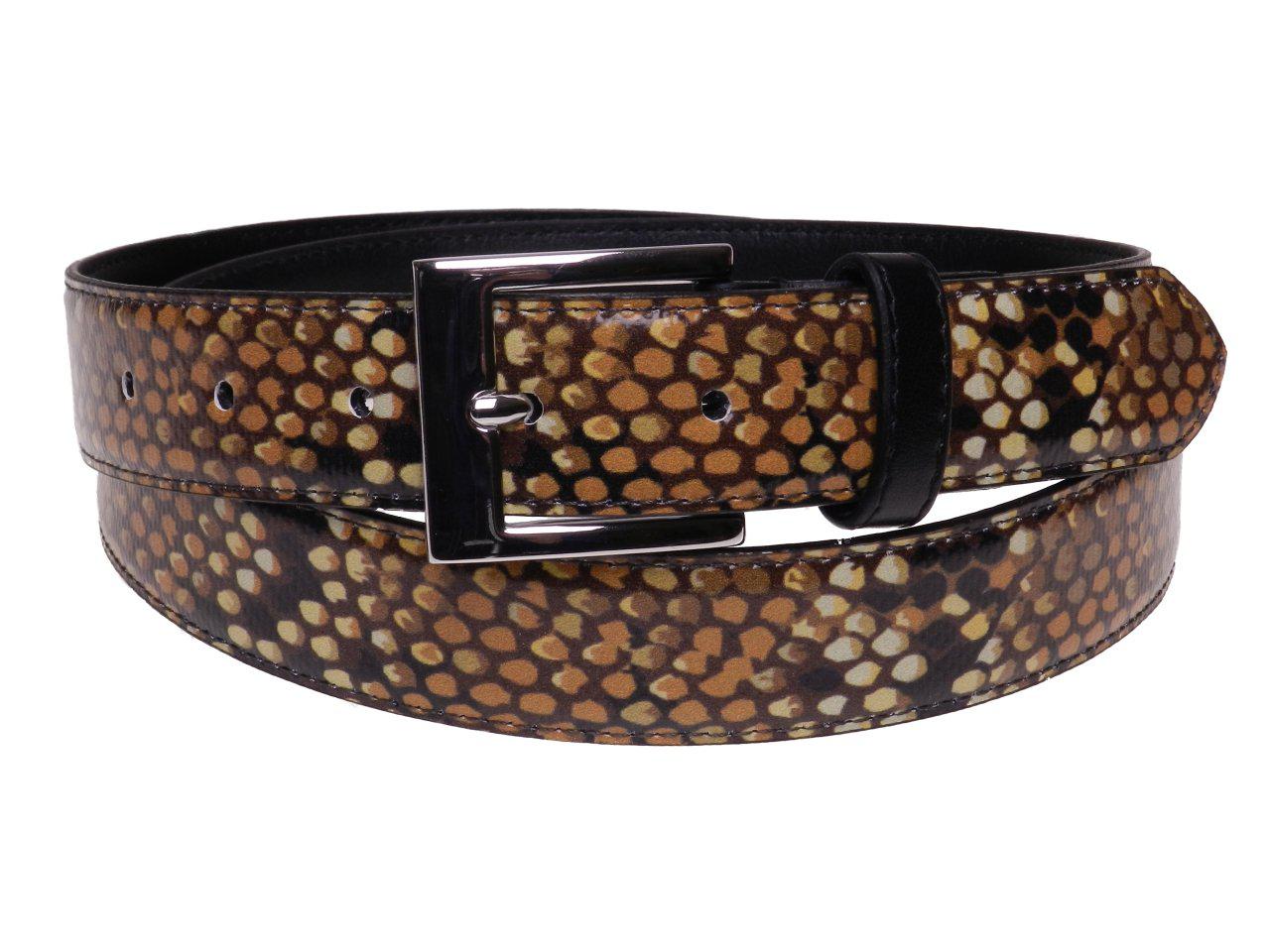 WOMAN'S BELT BROWN COLOUR PYTHON FANTASY MADE OF LORRY TARPAULIN. - Paul Meccanico