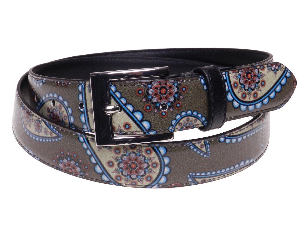 WOMAN'S BELT DARK GREEN COLOUR PAISLAY FANTASY MADE OF LORRY TARPAULIN. - Paul Meccanico