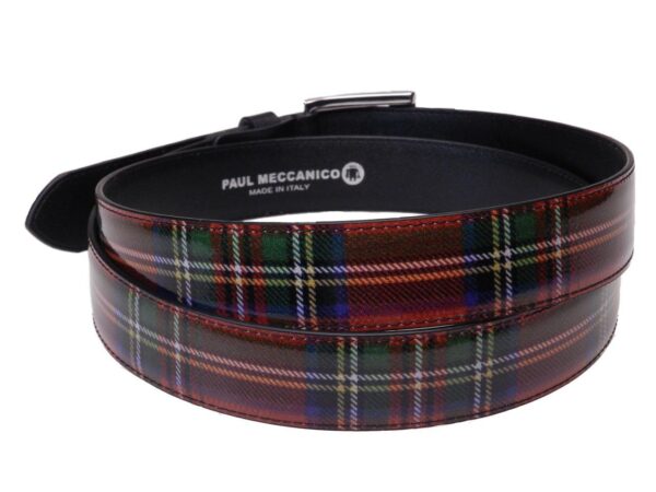 WOMAN'S BELT DARK RED COLOUR SCOTTISH STYLE MADE OF LORRY TARPAULIN - Paul Meccanico