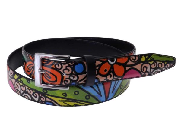 WOMAN'S BELT FLORAL FANTASY MADE OF LORRY TARPAULIN. - Paul Meccanico