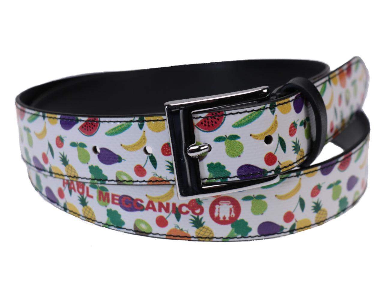 WOMAN'S BELT "FRUITS" MADE OF LORRY TARPAULIN. - Unique Pieces Paul Meccanico