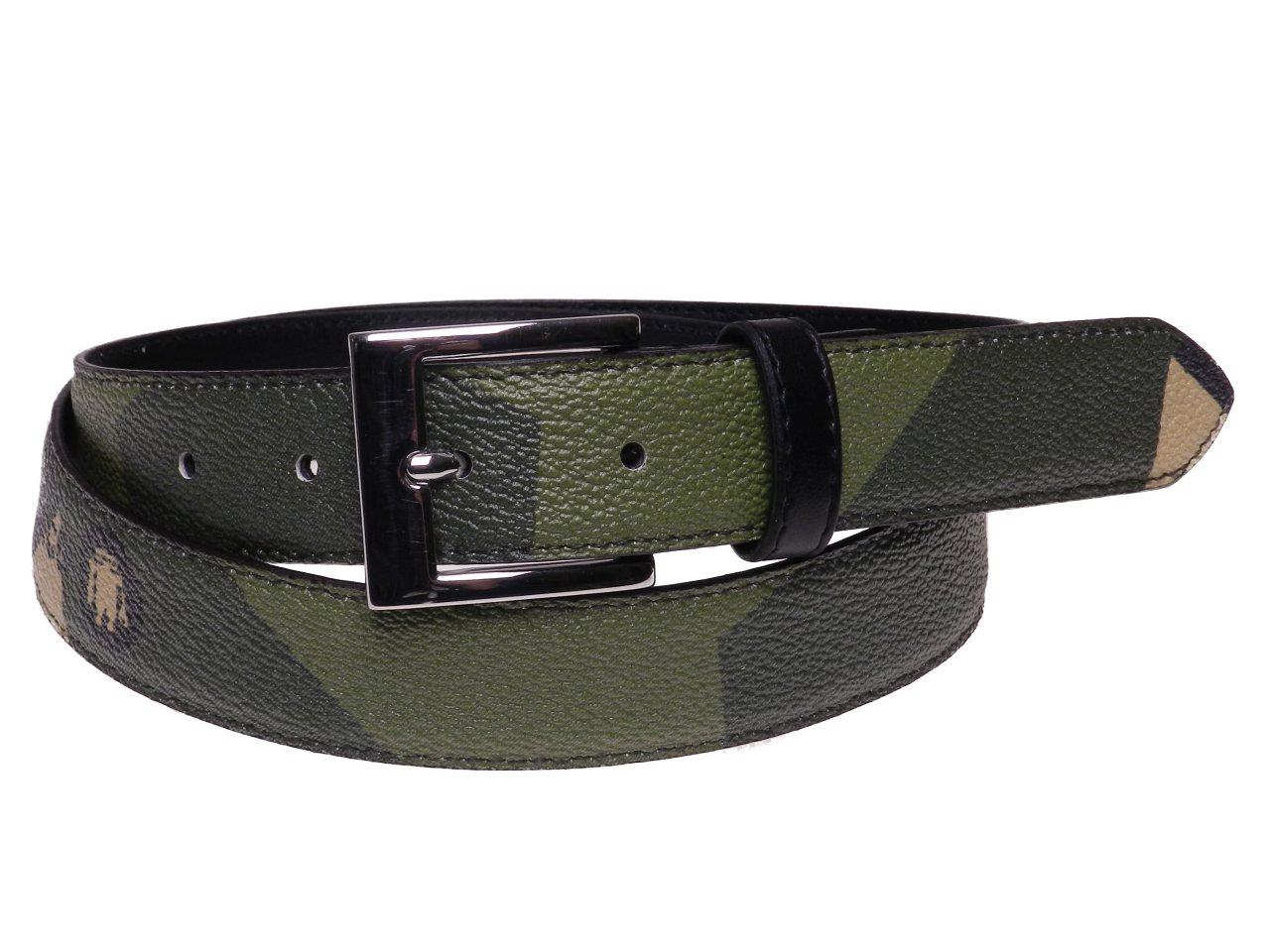 WOMAN'S BELT KHAKI COLOUR WITH CAMOUFLAGE FANTASY MADE OF HAMMERED FAUX LEATHER. - Paul Meccanico