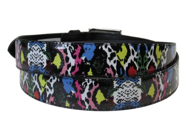 WOMAN'S BELT MULTICOLOR ANIMALIER FANTASY MADE OF LORRY TARPAULIN - Unique Pieces Paul Meccanico