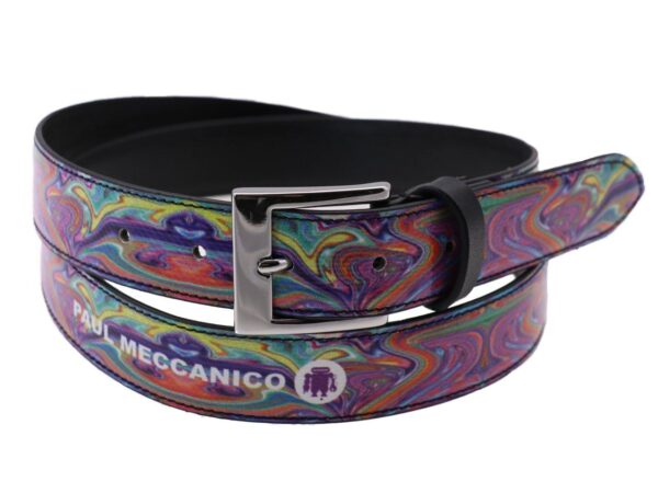 WOMAN'S BELT MULTICOLOR TIE DYE FANTASY MADE OF LORRY TARPAULIN - Unique Pieces Paul Meccanico