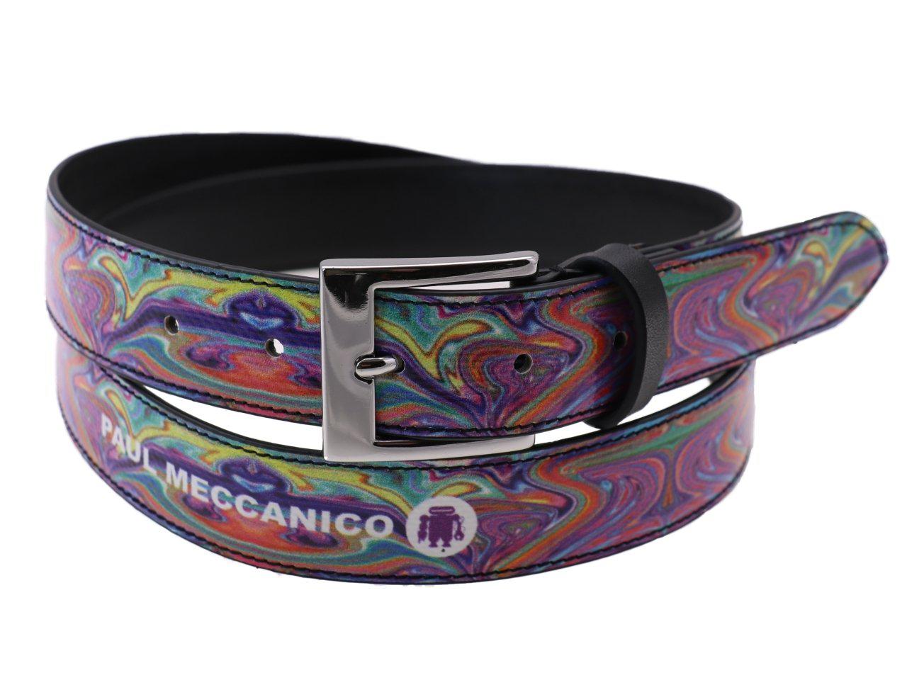 WOMAN'S BELT MULTICOLOR TIE DYE FANTASY MADE OF LORRY TARPAULIN - Unique Pieces Paul Meccanico