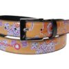 WOMAN'S BELT ORANGE COLOUR FLORAL FANTASY FANTASY MADE OF LORRY TARPAULIN - Unique Pieces Paul Meccanico