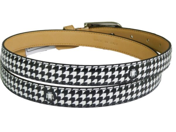 WOMAN'S BELT PAUL MECCANICO. BLACK AND WHITE COLOURS OPTICAL FANTASY. - Paul Meccanico