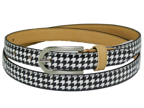 WOMAN'S BELT PAUL MECCANICO. BLACK AND WHITE COLOURS OPTICAL FANTASY. - Paul Meccanico