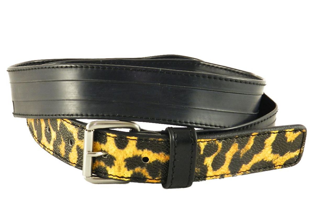 WOMAN'S BELT PAUL MECCANICO COLOUR BLACK FANTASY SNAKE MADE IN ITALY WITH INNER TUBE - Paul Meccanico