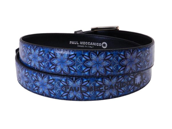 WOMAN'S BELT PAUL MECCANICO MAJOLICA FANTASY BLUE COLOR - Paul Meccanico