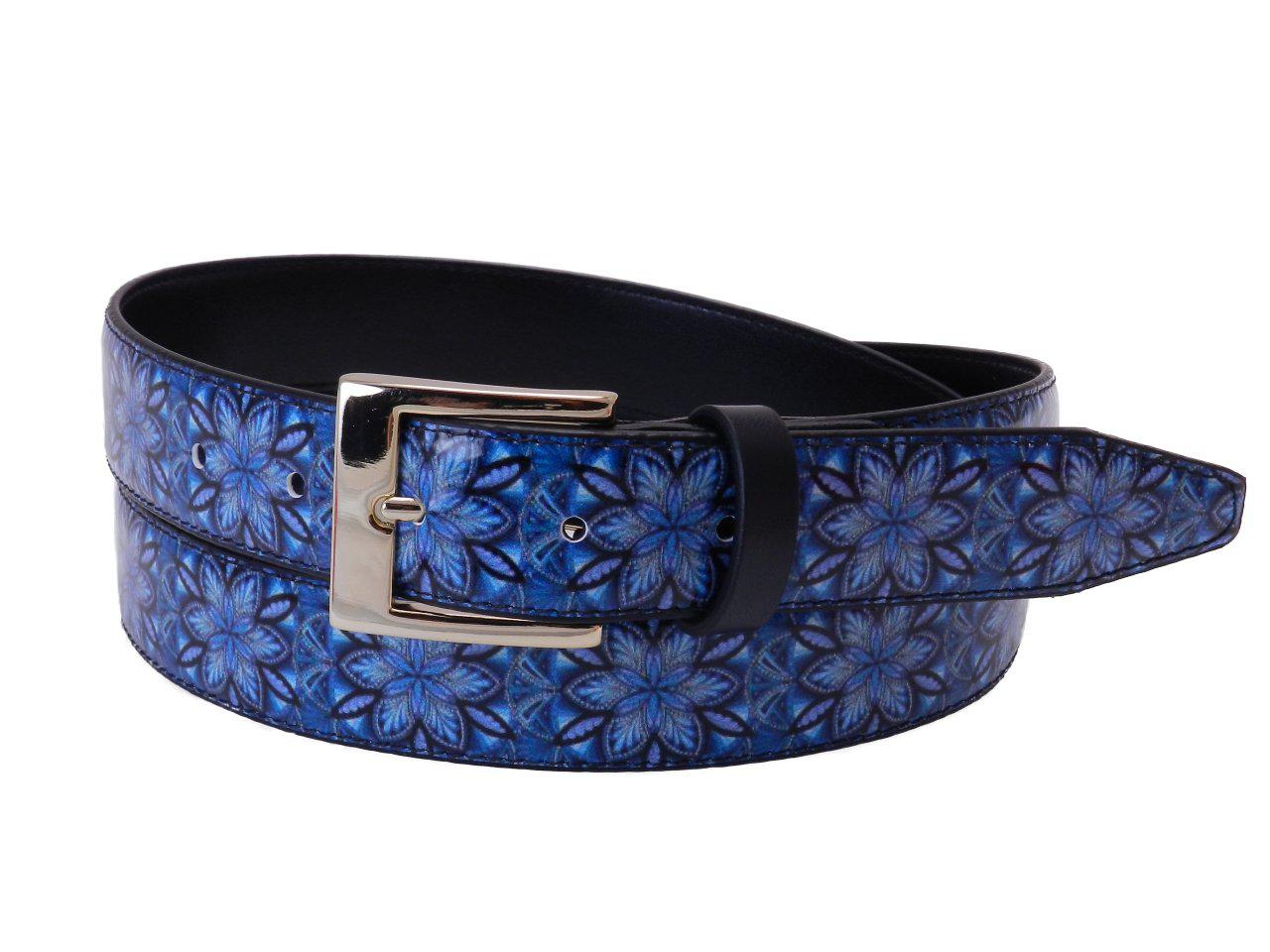 WOMAN'S BELT PAUL MECCANICO MAJOLICA FANTASY BLUE COLOR - Paul Meccanico