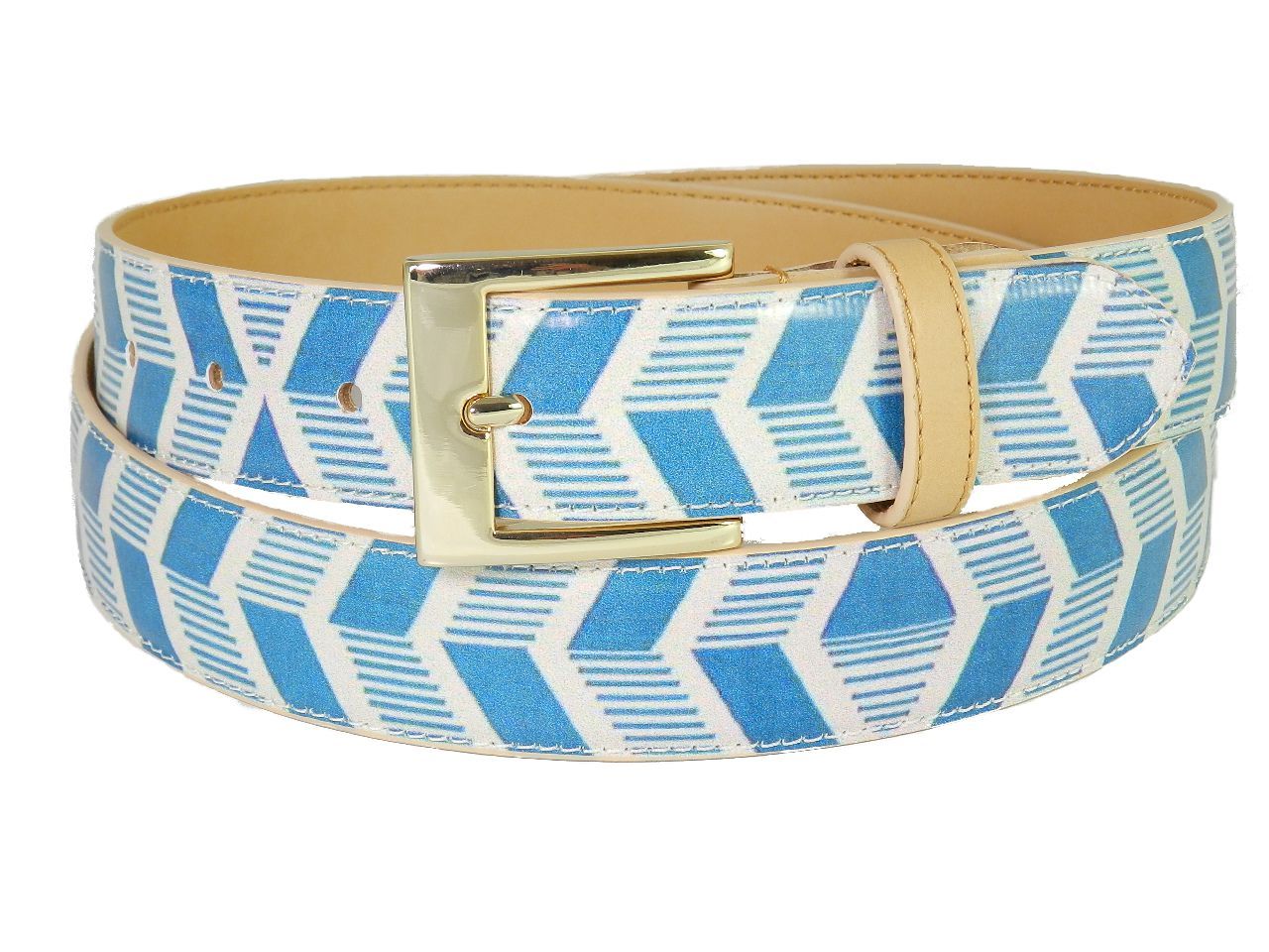 WOMAN'S BELT PAUL MECCANICO. PETROLEUM COLOR 60'S FANTASY. - Paul Meccanico