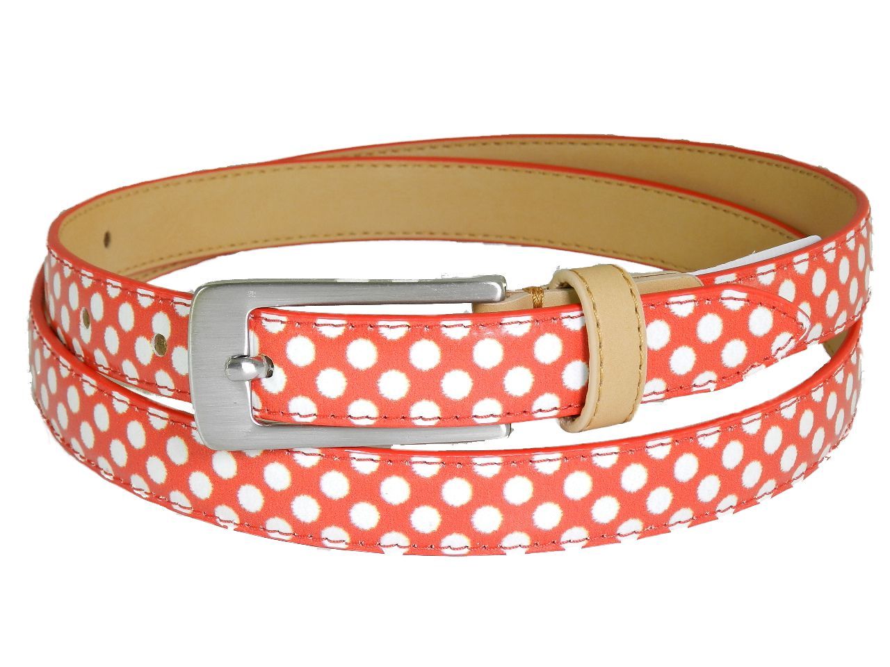 WOMAN'S BELT PAUL MECCANICO. RED AND WHITE COLOURS POIS FANTASY. - Paul Meccanico
