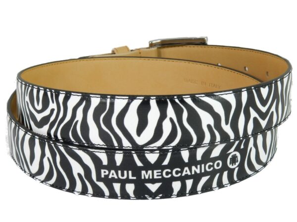 WOMAN'S BELT PAUL MECCANICO. ZEBRA FANTASY BLACK AND WHITE. - Paul Meccanico