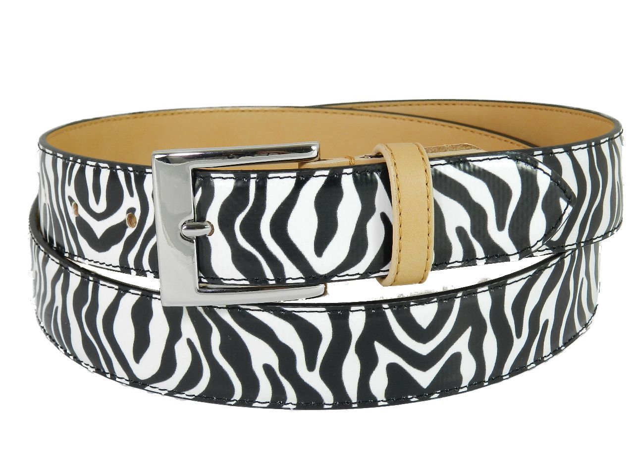 WOMAN'S BELT PAUL MECCANICO. ZEBRA FANTASY BLACK AND WHITE. - Paul Meccanico