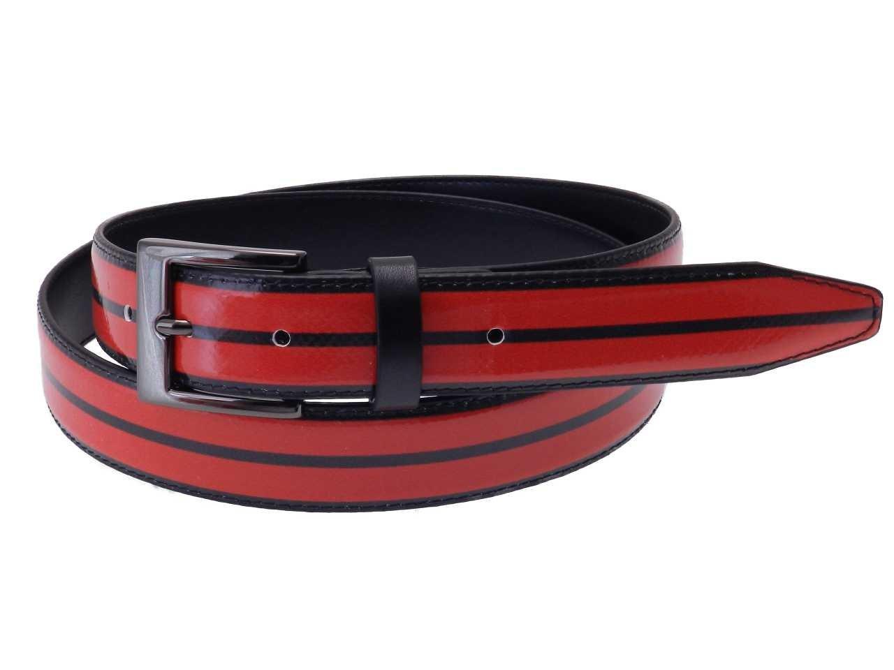 WOMAN'S BELT RED AND BLACK COLOURS MADE OF LORRY TARPAULIN. - Paul Meccanico