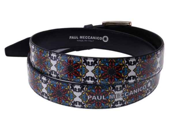 WOMAN'S BELT WHITE COLOUR WITH MANDALA FANTASY. - Paul Meccanico