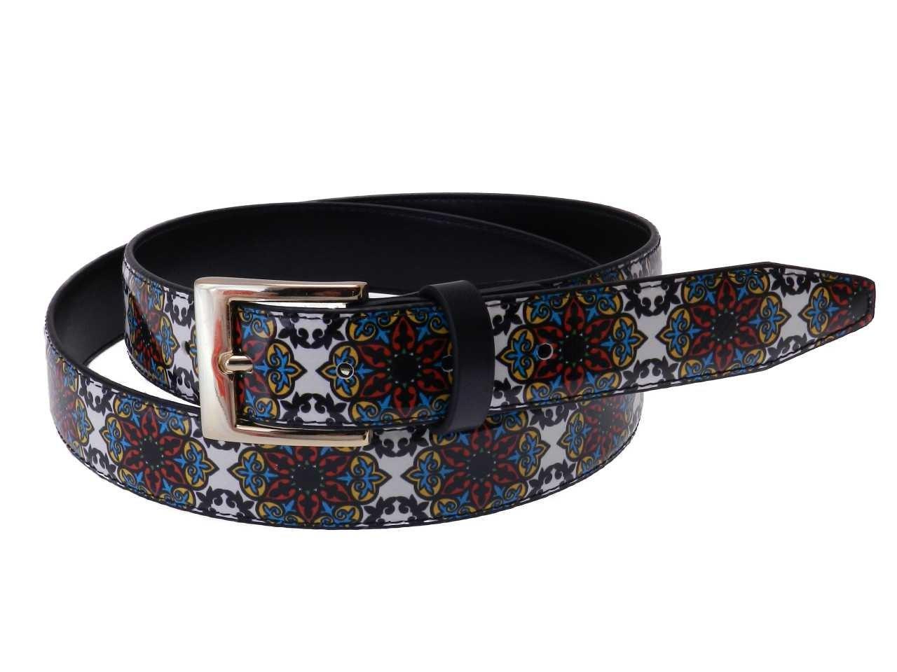WOMAN'S BELT WHITE COLOUR WITH MANDALA FANTASY. - Paul Meccanico