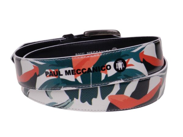 WOMAN'S BELT WHITE COLOUR WITH TROPICAL FANTASY. - Paul Meccanico