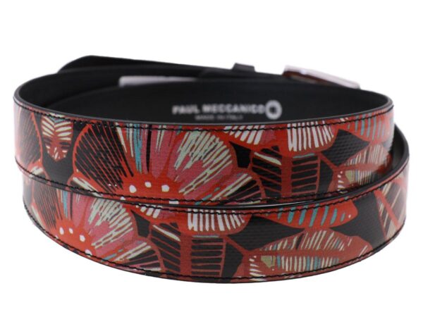 WOMAN'S BELT WITH LEAVES PRINT MADE OF LORRY TARPAULIN - Unique Pieces Paul Meccanico