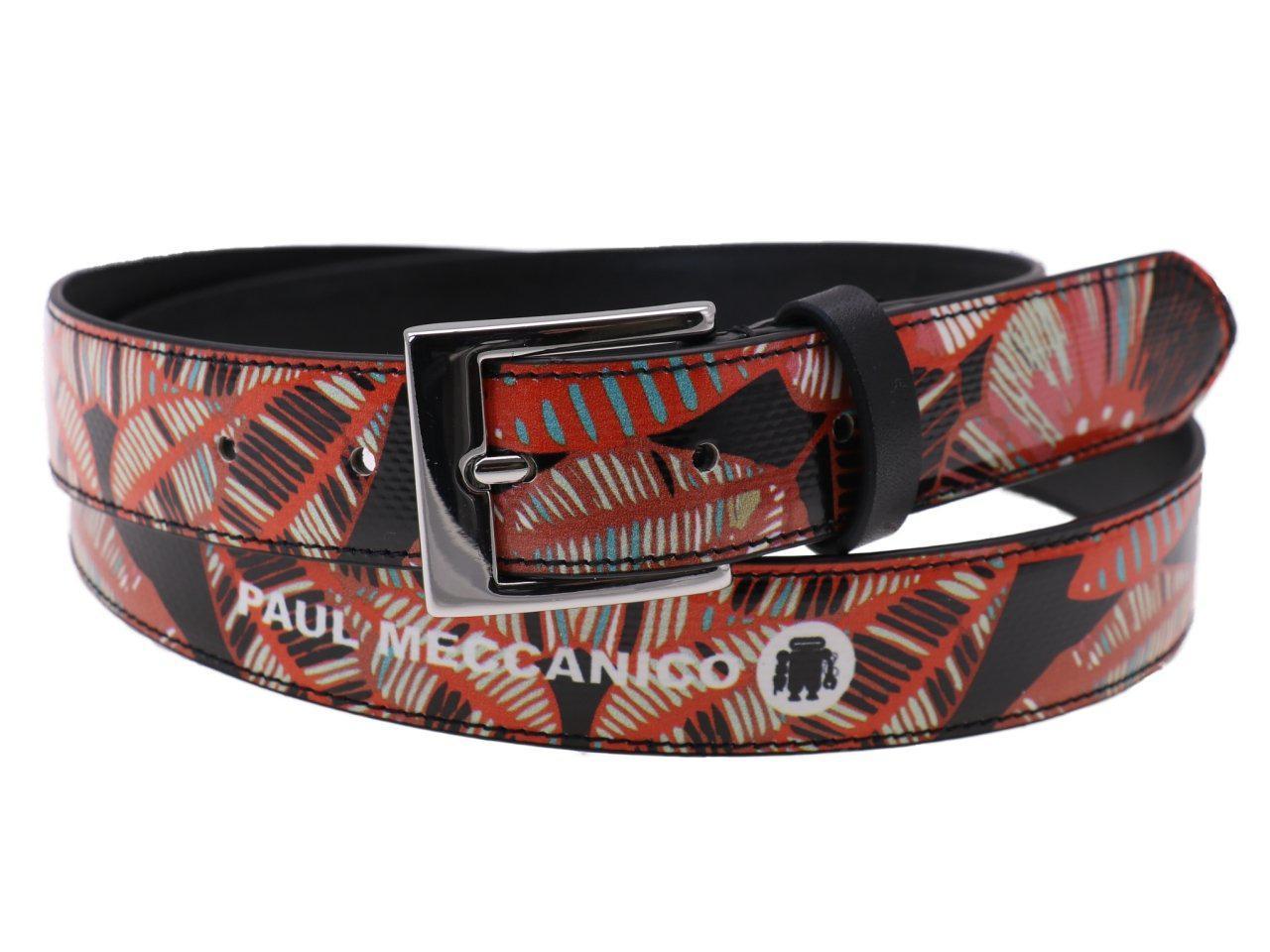 WOMAN'S BELT WITH LEAVES PRINT MADE OF LORRY TARPAULIN - Unique Pieces Paul Meccanico