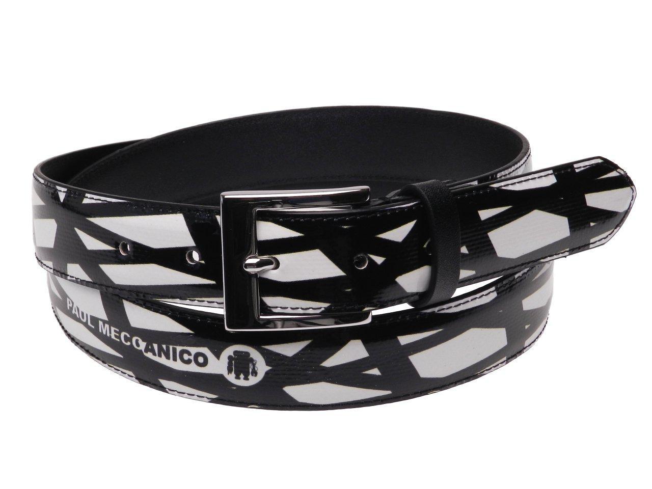 WOMAN'S BLACK AND WHITE BELT PAUL MECCANICO MADE OF LORRY TARPAULIN - Paul Meccanico