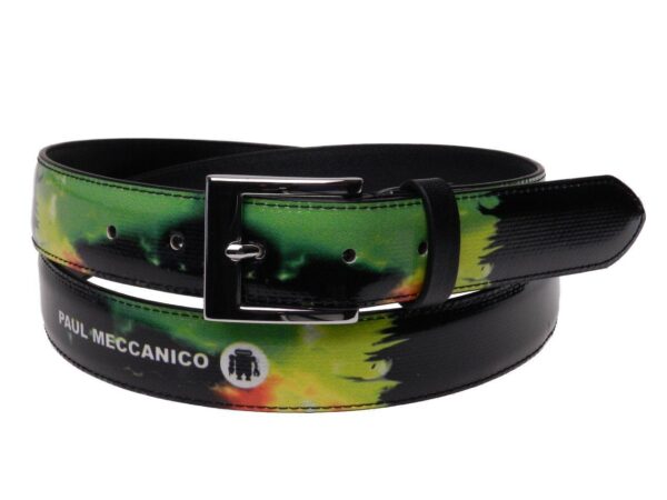 WOMAN'S BLACK BELT PAUL MECCANICO TIE DYE FANTASY MADE OF LORRY TARPAULIN - Unique Pieces Paul Meccanico