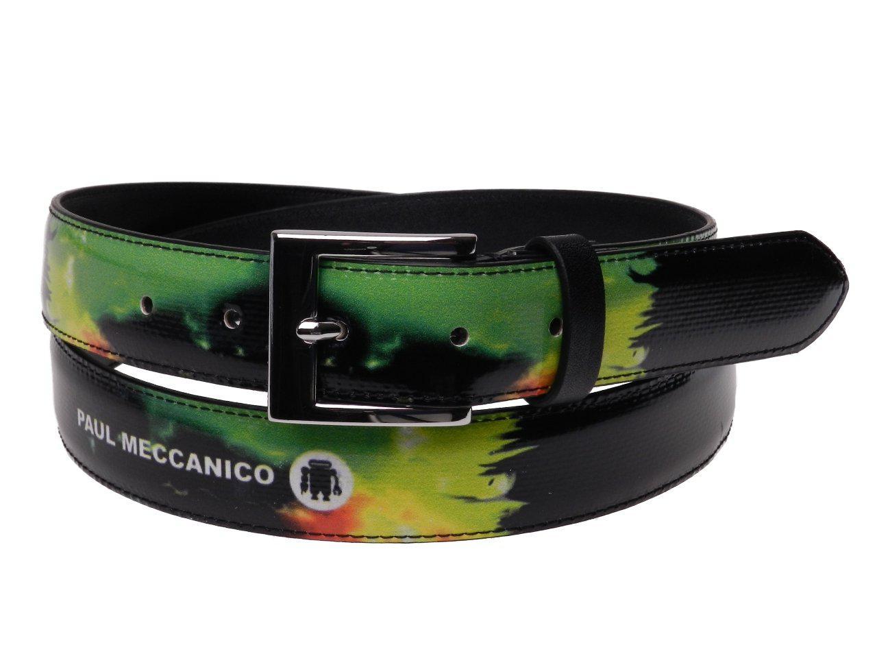 WOMAN'S BLACK BELT PAUL MECCANICO TIE DYE FANTASY MADE OF LORRY TARPAULIN - Unique Pieces Paul Meccanico