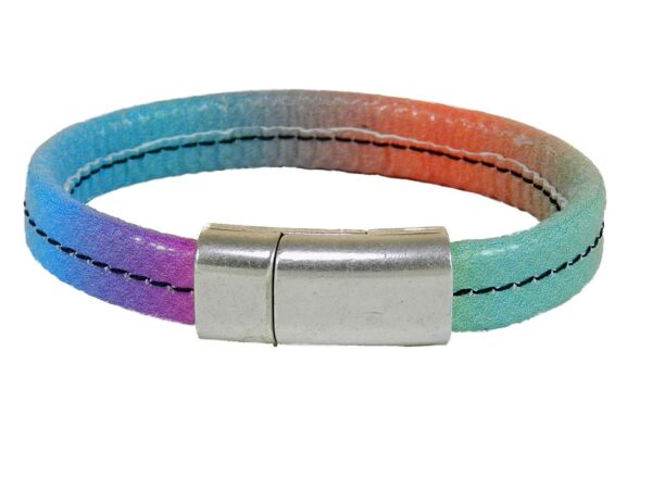 WOMAN'S BRACELET I AM DOPING FREE BY PAUL MECCANICO MULTICOLOR VIOLET ORANGE GREEN FUXIA - Limited Edition Paul Meccanico