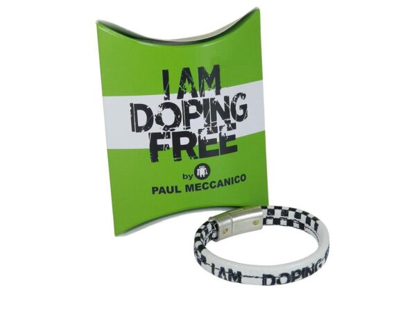 WOMAN'S BRACELET I AM DOPING FREE BY PAUL MECCANICO WHITE COLOUR WITH CHESS FANTASY - Limited Edition Paul Meccanico