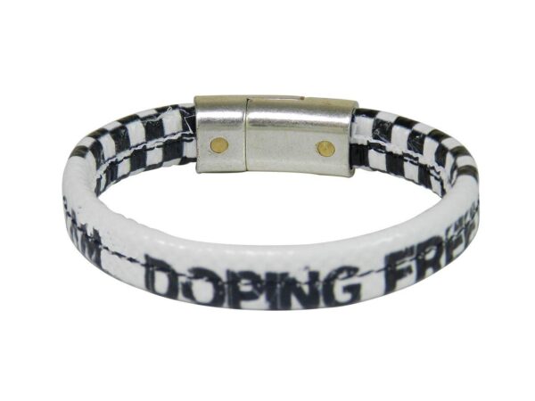 WOMAN'S BRACELET I AM DOPING FREE BY PAUL MECCANICO WHITE COLOUR WITH CHESS FANTASY - Limited Edition Paul Meccanico