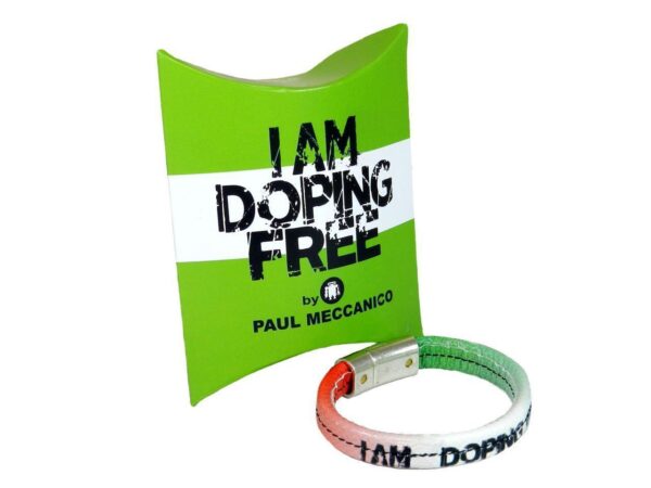 WOMAN'S BRACELET I AM DOPING FREE BY PAUL MECCANICO WITH ITALIAN FLAG. - Limited Edition Paul Meccanico