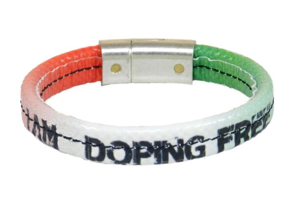 WOMAN'S BRACELET I AM DOPING FREE BY PAUL MECCANICO WITH ITALIAN FLAG. - Limited Edition Paul Meccanico
